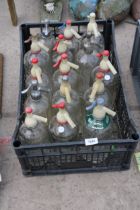 A LARGE QUANTITY OF GLASS SODA SYPHONS