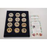 1953-2013 CORONATION JUBILEE OF HM QUEEN ELIZABETH 11, A SELECTION OF 16, 24 CARAT GOLD PLATED COINS