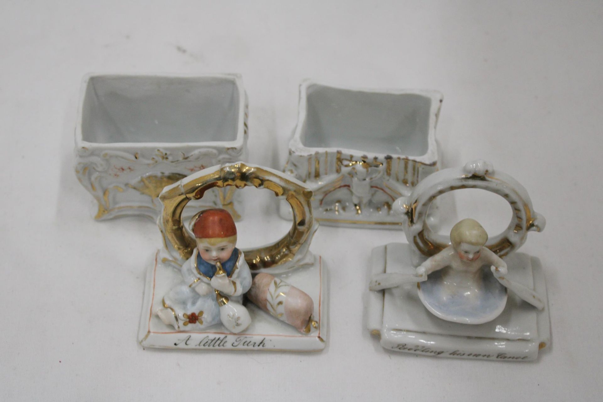 TWO VINTAGE GERMAN CONTA AND BOHME FAIRINGS TRINKET BOXES, TO INCLUDE 'A LITTLE TURK' - RESTORED AND - Bild 3 aus 6