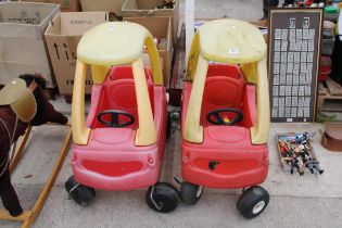 TWO LITTLE TYKES RED AND YELLOW CARS
