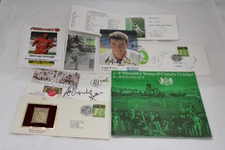 A COLLECTION OF SIGNED CRICKET MEMORIBILIA