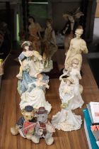 A QUANTITY OF FIGURES TO INCLUDE LEONARDO, REGENCY ART, ETC.,