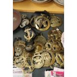 A LARGE COLLECTION OF SINGLE HORSE BRASSES