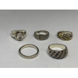 FIVE SILVER RINGS