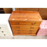 A MODERN PINE CHEST OF FOUR DRAWERS 33" WIDE