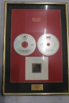 A LIMITED EDITION BEE GEES, 'ODESSA' CD PLAQUE, NUMBER 001/1000