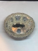 A HALLMARKED BIRMINGHAM SILVER PIERCED CIRCULAR DISH