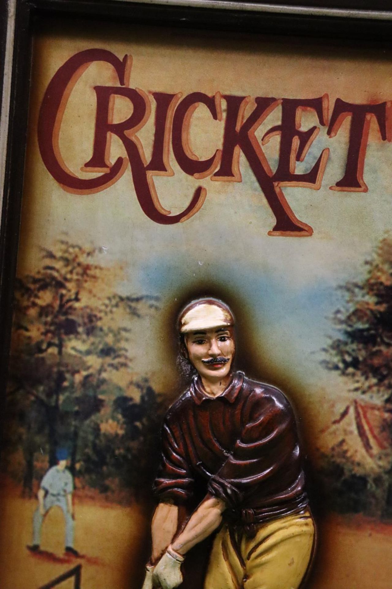 A 3-D 'VICTORIAN' CRICKET CLUB, WOODEN SIGN, 39CM X 54CM - Image 2 of 3
