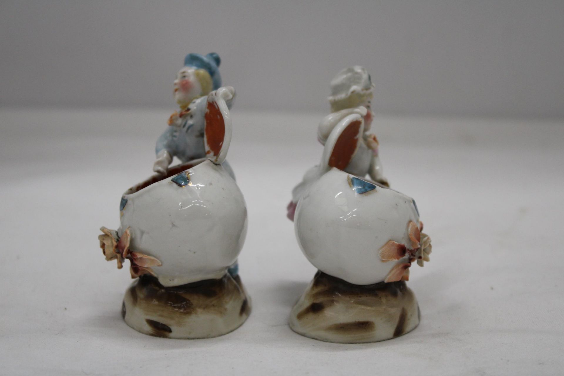 TWO VINTAGE GERMAN CONTA AND BOHME MATCHSTICK HOLDER FAIRINGS DEPICTING A LADY AND A MAN WITH AN - Image 3 of 6
