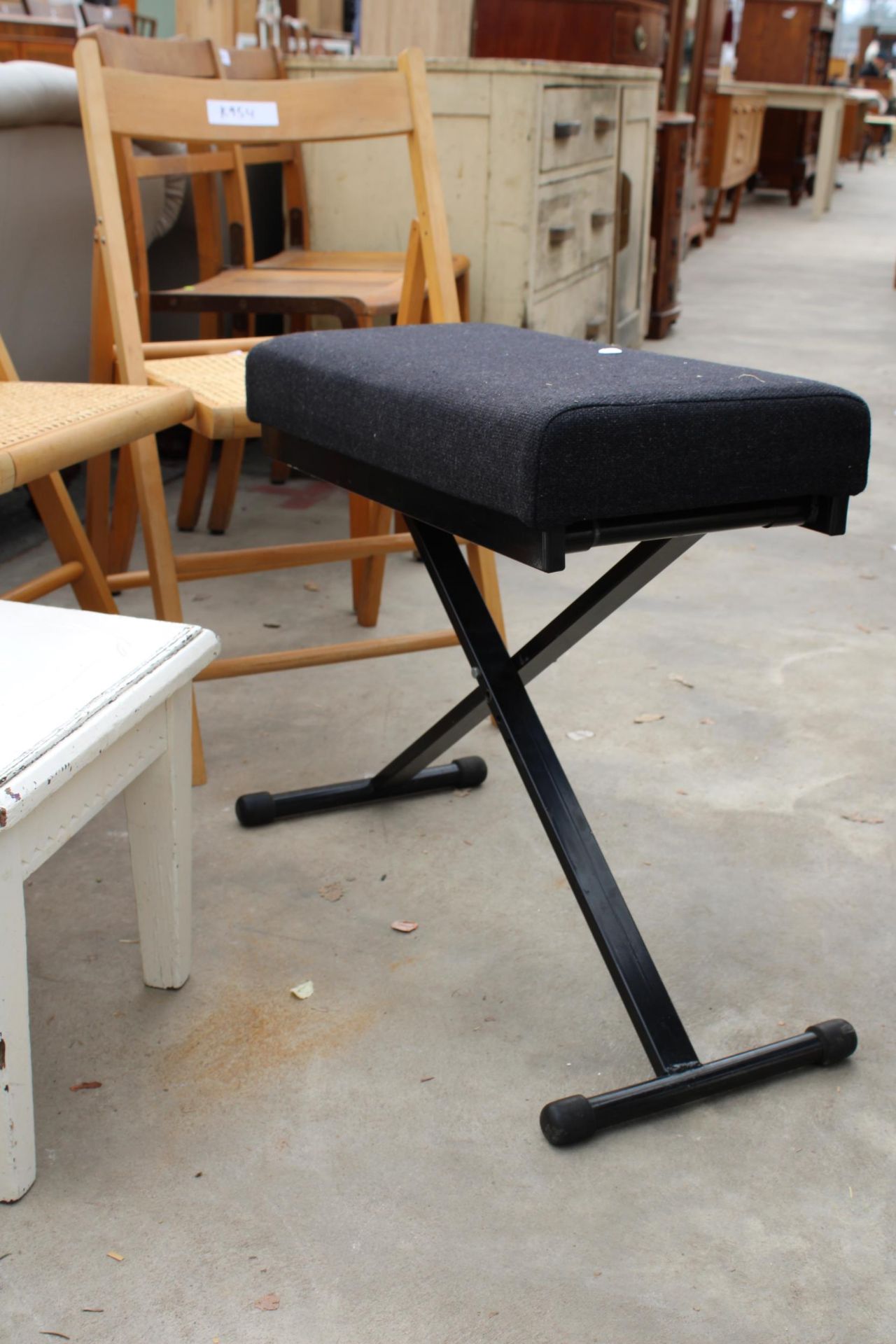 TWO FOLDING CHAIRS, TWO 1950'S KITCHEN STOOLS, LYNX STOOL AND TWO OTHERS - Image 3 of 4