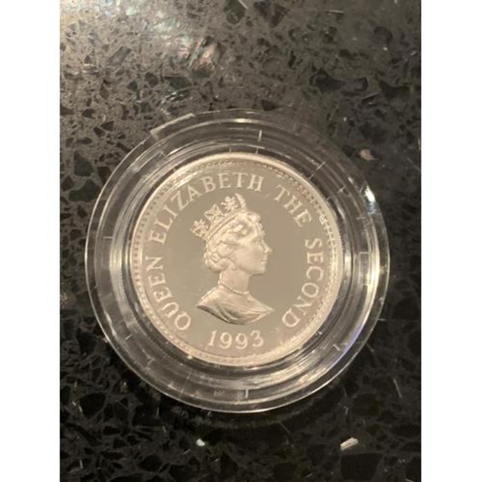 ALDERNEY 1993 £1 POUND SILVER PROOF COIN – QUEEN’S 40TH ANNIVERSARY OF CORONATION . - Image 2 of 2
