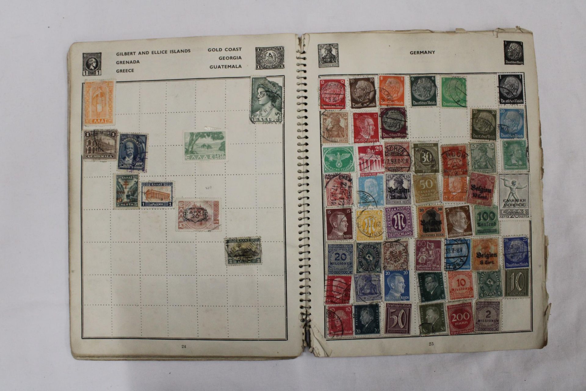 TWO OLD ALBUMS CONTAINING STAMPS FROM AROUND THE WORLD - Image 4 of 6