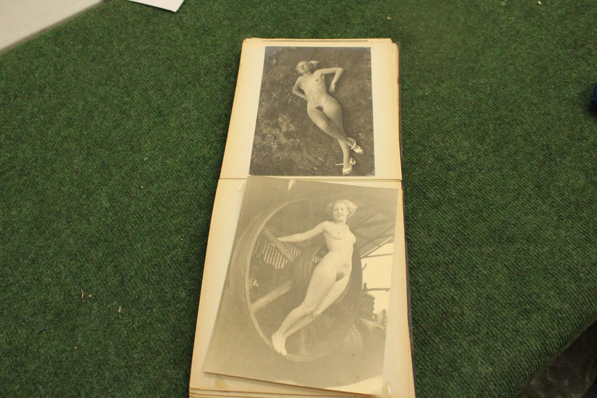 A RARE ALBUM CONTAINING BLACK AND WHITE PHOTOGRAPHS TAKEN IN THE 1920'S/30'S OF WOMEN POSING NUDE. - Image 7 of 9