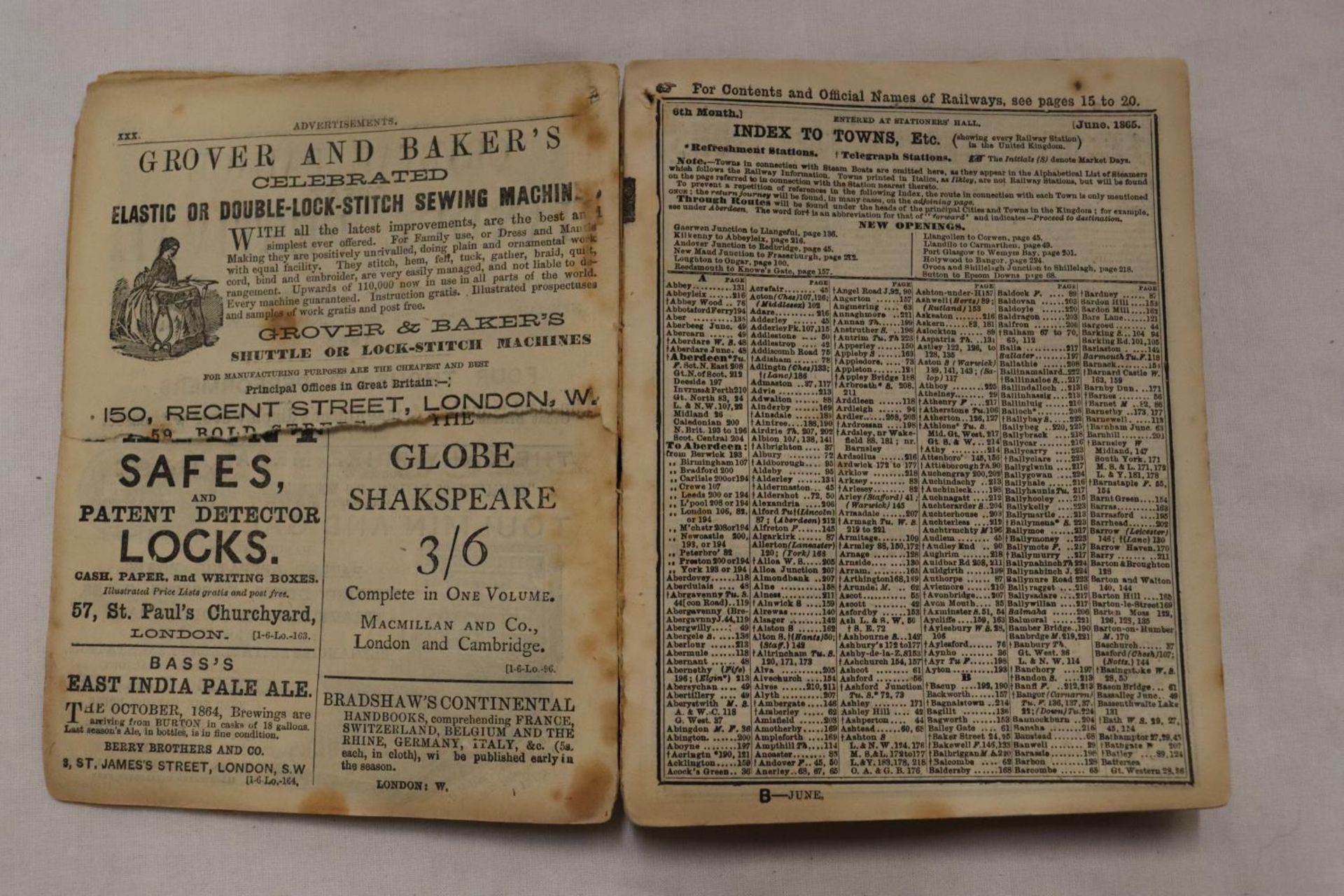 A BRADSHAWS MONTHLY RAILWAY GUIDE DATED JUNE 1865 AND A FURTHER COPY APRIL 1875, PAPERBACK VERSIONS - Image 4 of 4