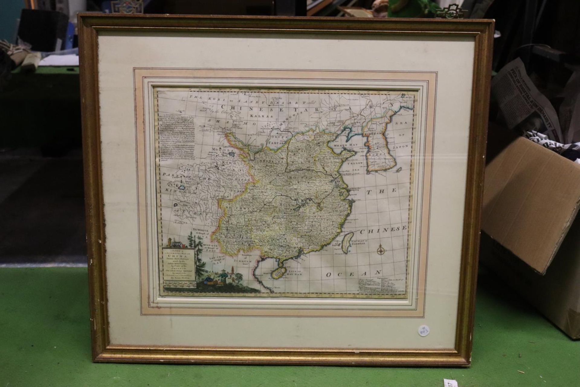 TWO FRAMED MAPS TO INCLUDE A MAP OF CHINA PLUS THE CRUSADES - Image 3 of 4