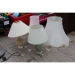 FOUR TABLE LAMPS WITH SHADES