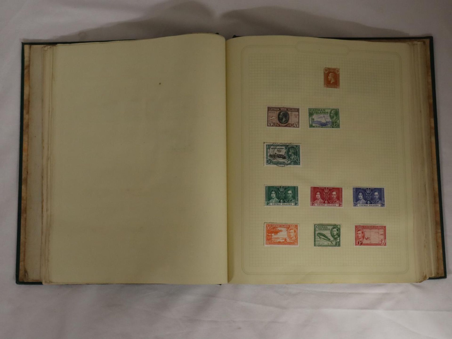A GREEN LOOSE LEAF ALBUM HOUSING GB AND COMMONWEALTH STAMPS QV - GVI, NO QEII. GVI DEFINITIVE SETS - Image 2 of 5