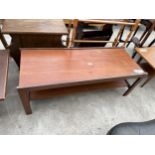 A RETRO TEAK TWO TIER COFFEE TABLE, 40" X 16"