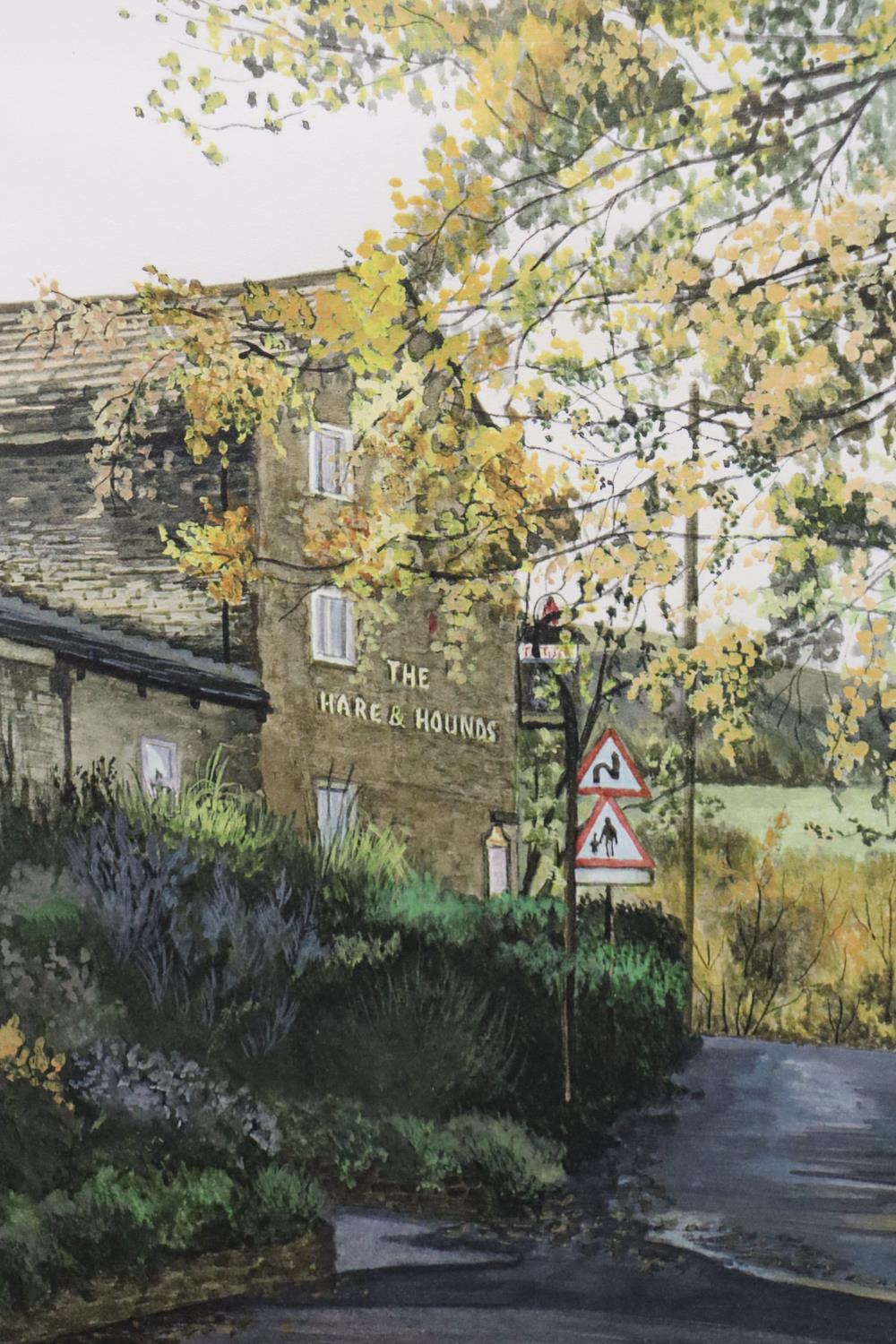 TWO FRAMED PRINTS TO INCLUDE A LIMITED EDITION 17/100, 'THE HARE AND HOUNDS, SIMMONDLEY, GLOSSOP', - Bild 4 aus 6