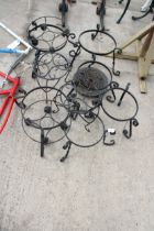 AN ASSORTMENT OF VARIOUS METAL PLANT STANDS ETC