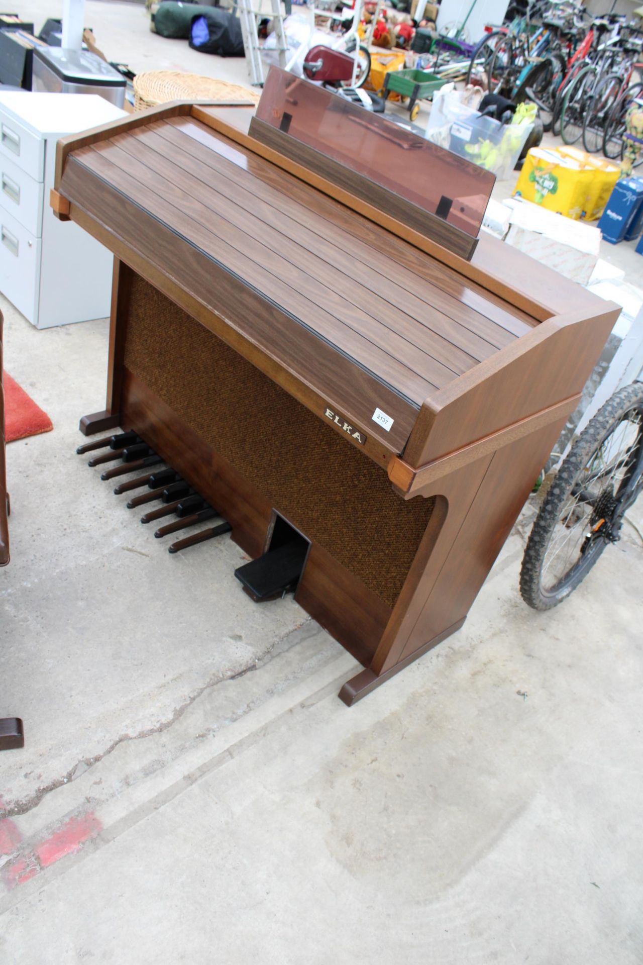 AN ELKA ELECTRIC ORGAN AND STOOL - Image 6 of 9
