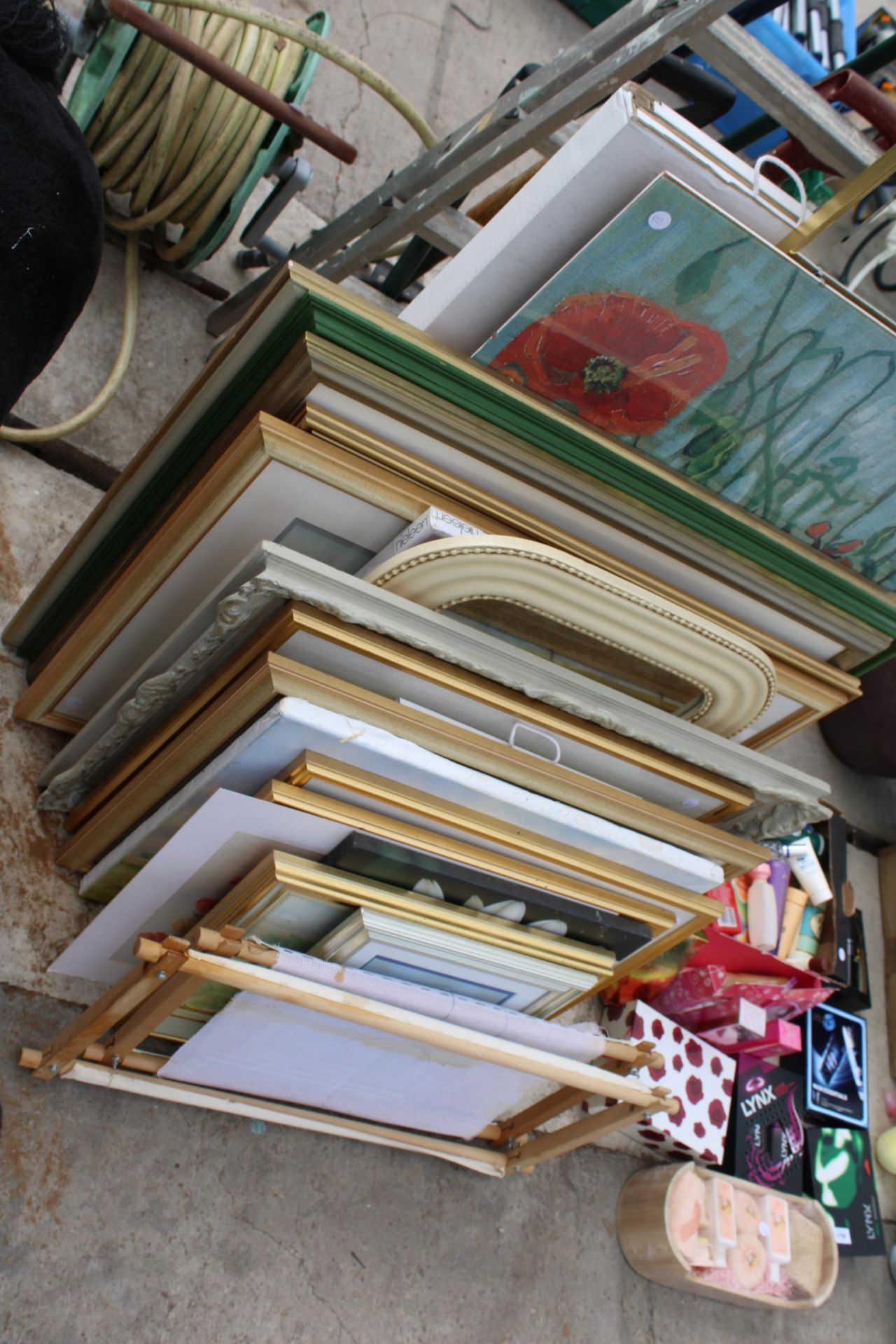 A LARGE ASSORTMENT OF FRAMED PICTURES AND MIRRORS ETC - Image 2 of 2
