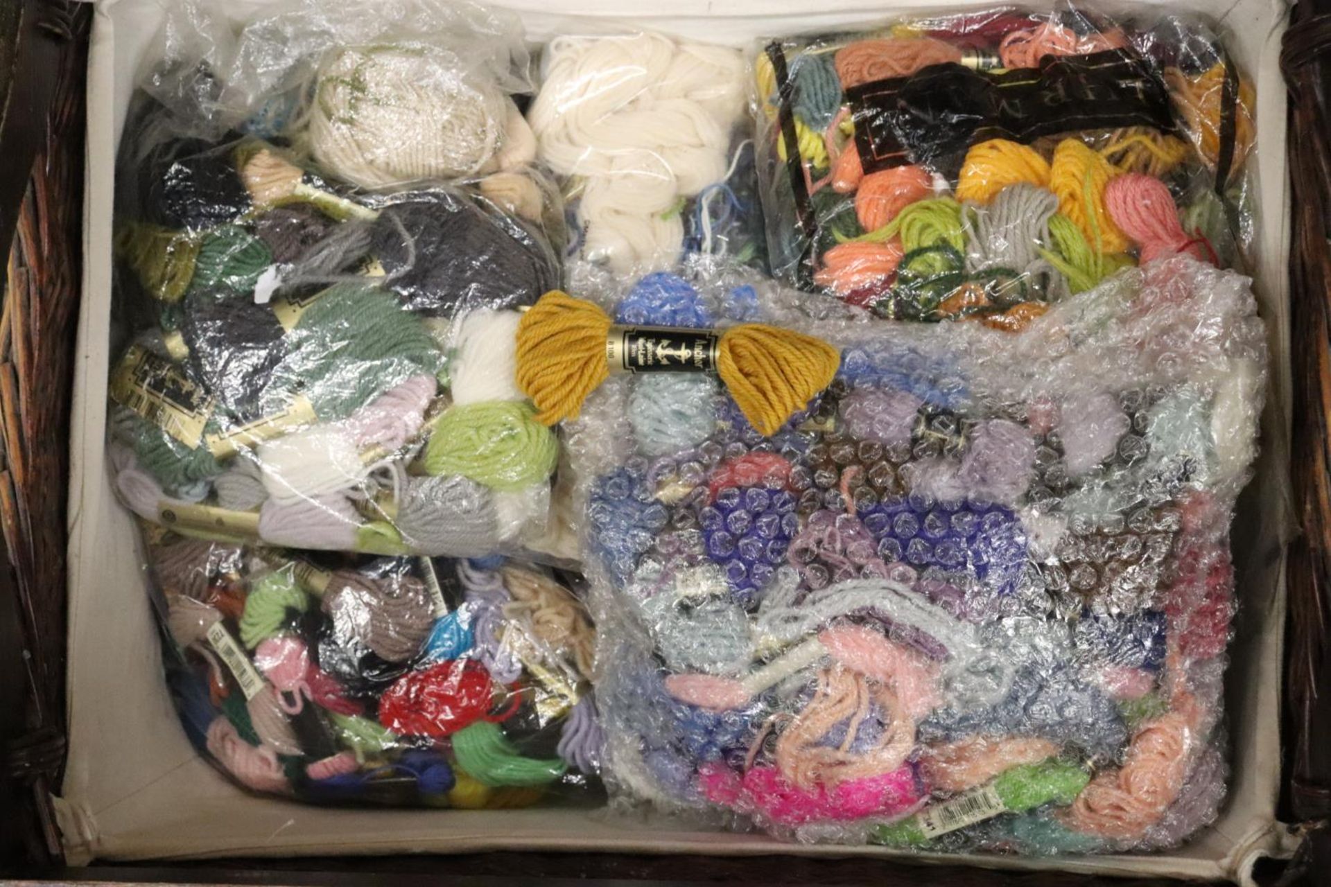 A LARGE BASKET OF TAPESTRY WOOL - Image 4 of 5