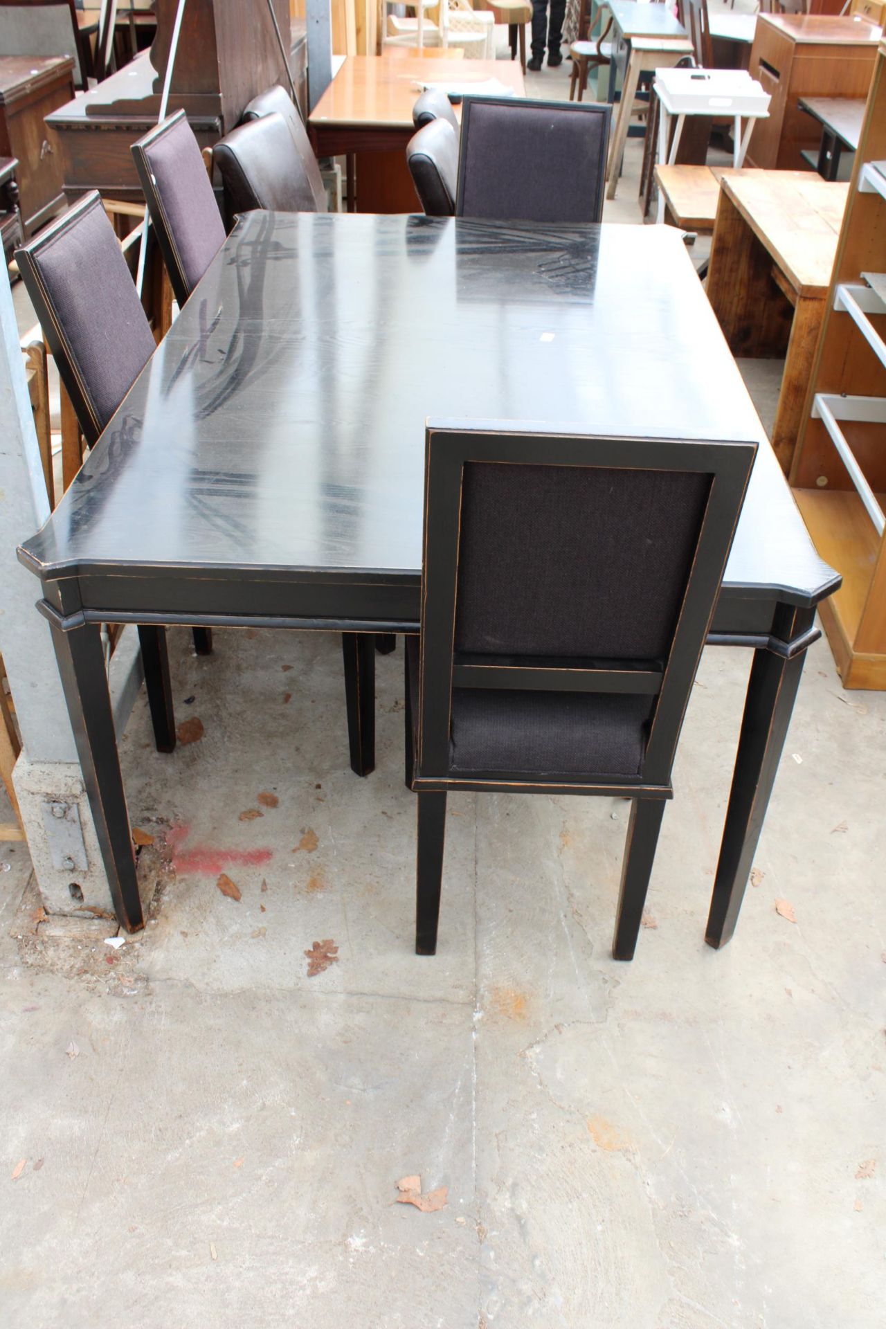 A LAURA ASHLEY HENSHAW EXTENDING DINING TABLE 69" X 45" (LEAF 19.5") AND FOUR DINING CHAIRS WITH - Image 2 of 4