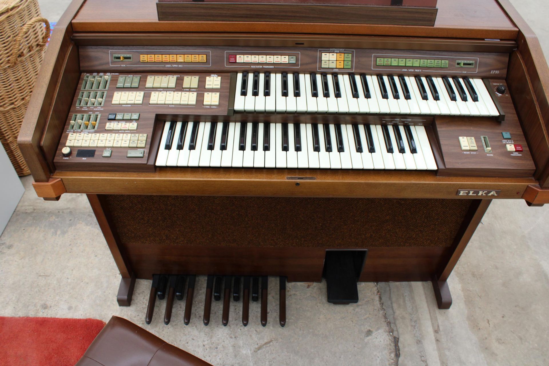 AN ELKA ELECTRIC ORGAN AND STOOL - Image 3 of 9