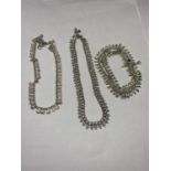 THREE LOW GRADE SILVER CHAINS