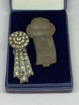 TWO DECO CLIP BROOCHES