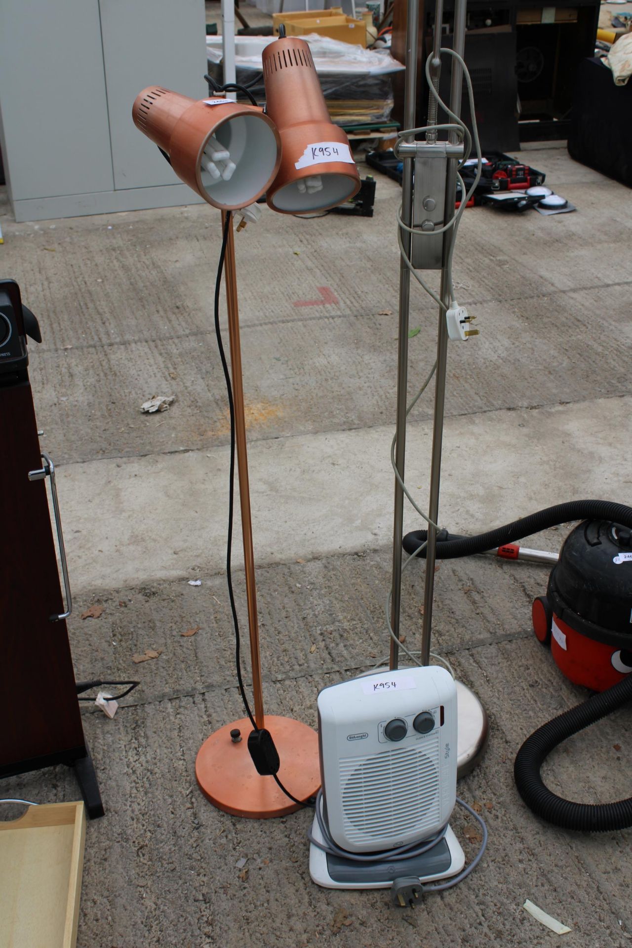 TWO STANDARD LAMPS AND A HEATER - Image 2 of 2