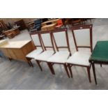 A SET OF MODERN GPLAN UPHOLSTERED DINING CHAIRS