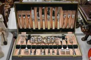 A SHEFFIELD CANTEEN OF CUTLERY, CASED