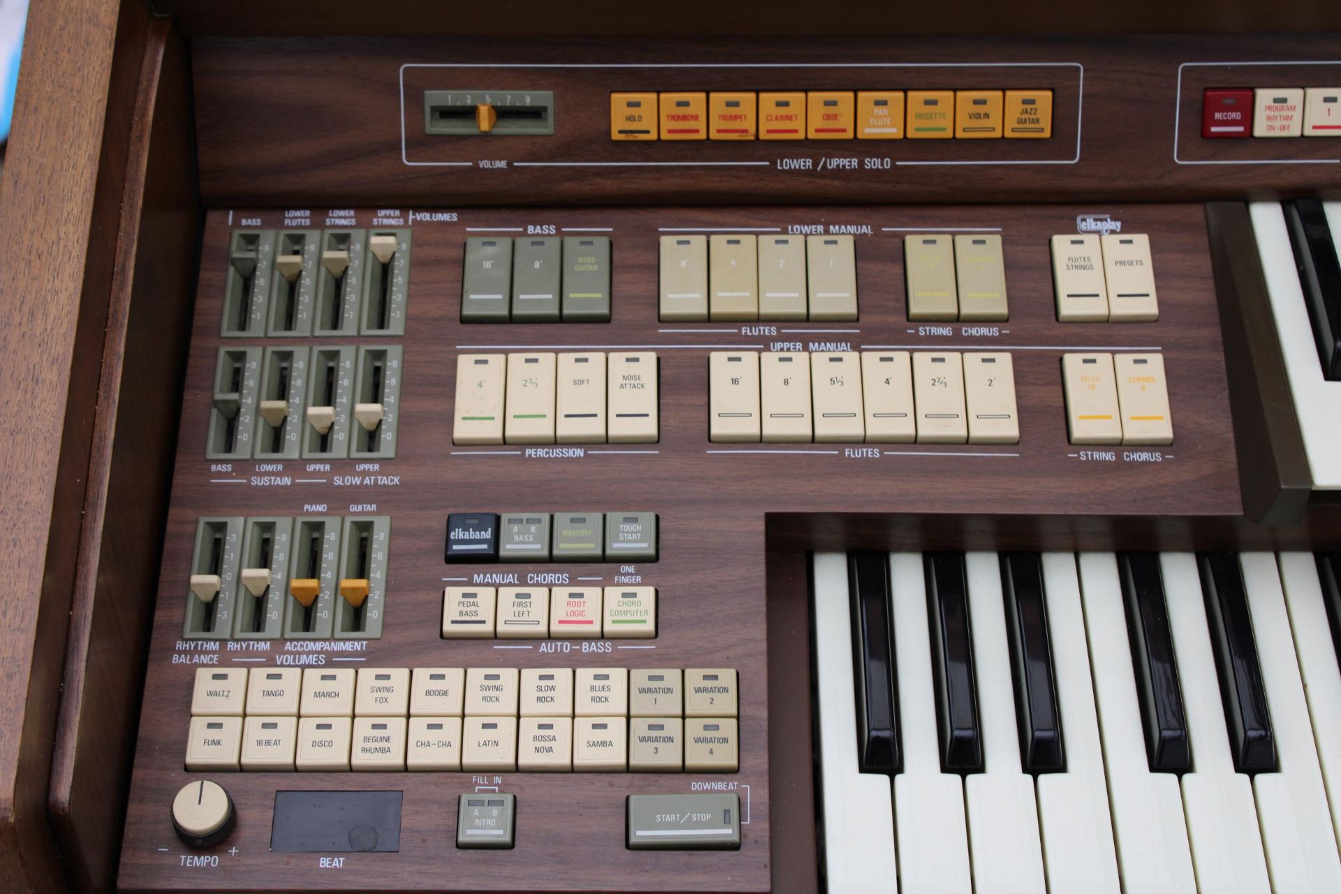 AN ELKA ELECTRIC ORGAN AND STOOL - Image 4 of 9