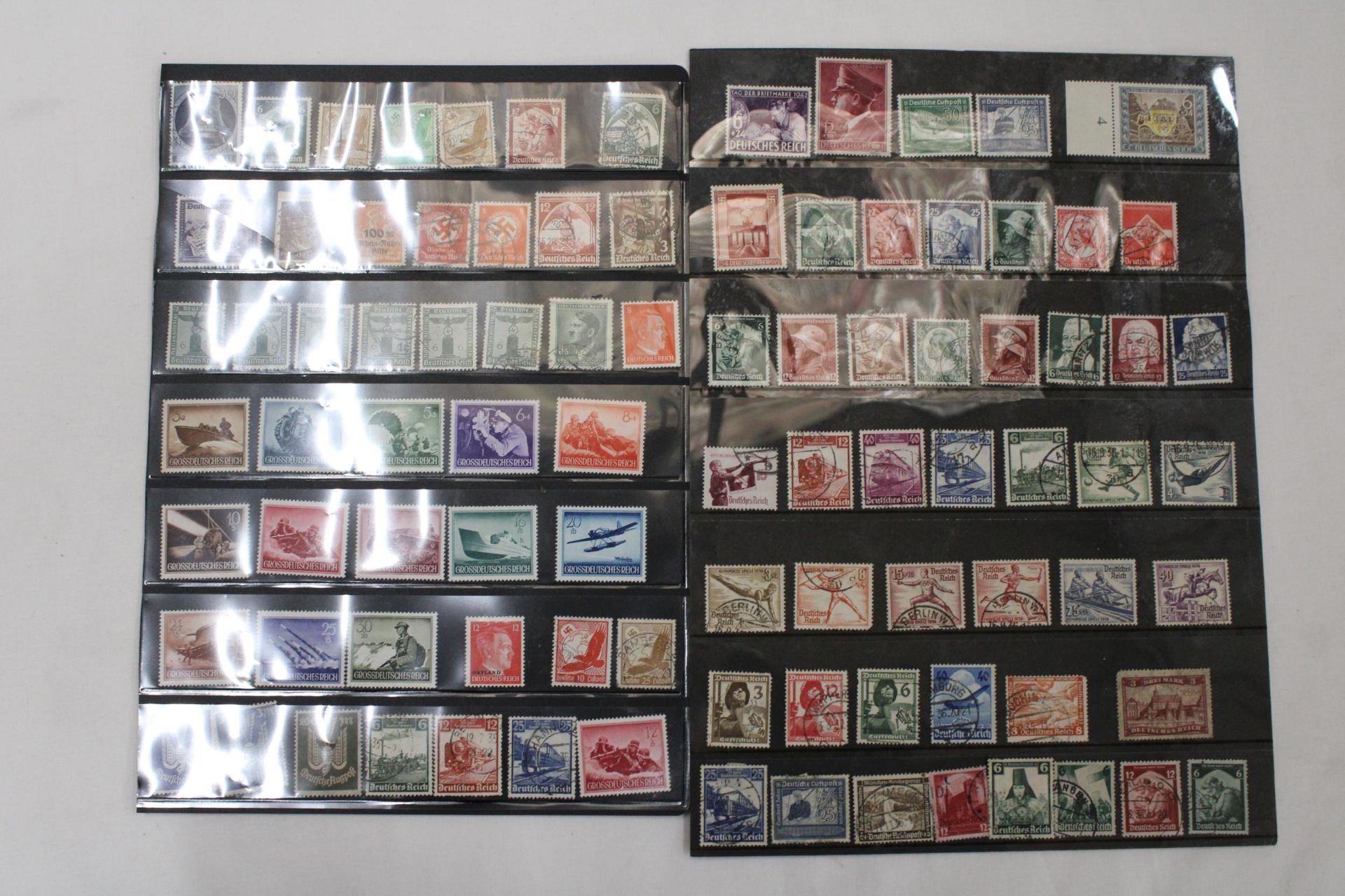 A COLLECTION OF GERMAN 3RD RANK HITLER STAMPS (2 PAGES) - Bild 2 aus 4
