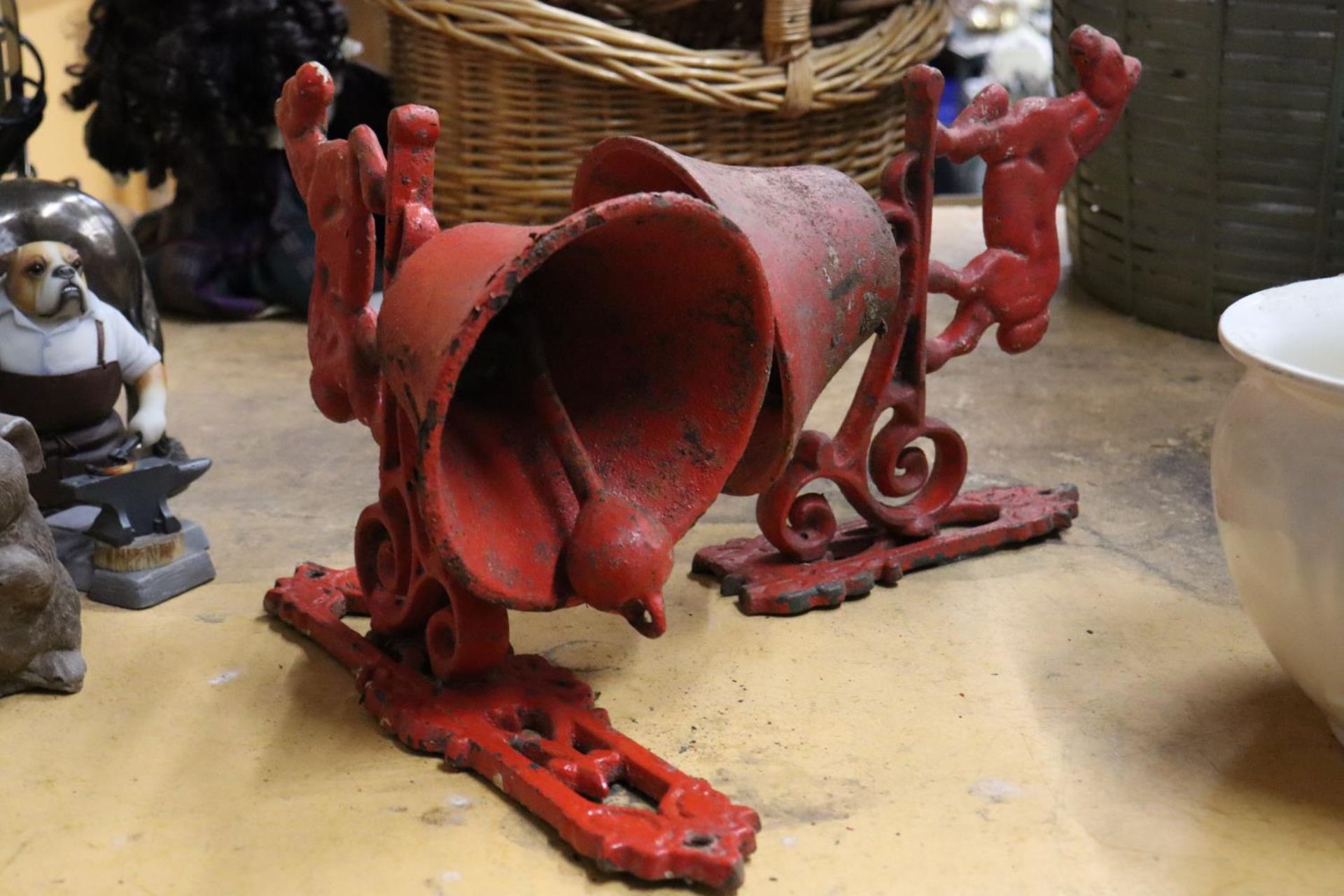 TWO CAST IRON HORSE BELLS