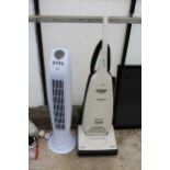 A PANASONIC VACUUM CLEANER AND A TOWER FAN
