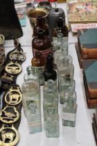 SEVENTEEN VINTAGE MEDICINAL BOTTLES