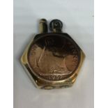 A 1937 ONE PENNY TRENCH ART LIGHTER