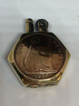 A 1937 ONE PENNY TRENCH ART LIGHTER