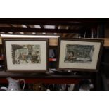 THREE VINTAGE STYLE ANTON PIECK PRINTS, FRAMED