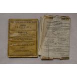 A BRADSHAWS MONTHLY RAILWAY GUIDE DATED FEBRUARY 1845, PAPERBACK VERSION AND A FOLD OUT RAILWAY MAP