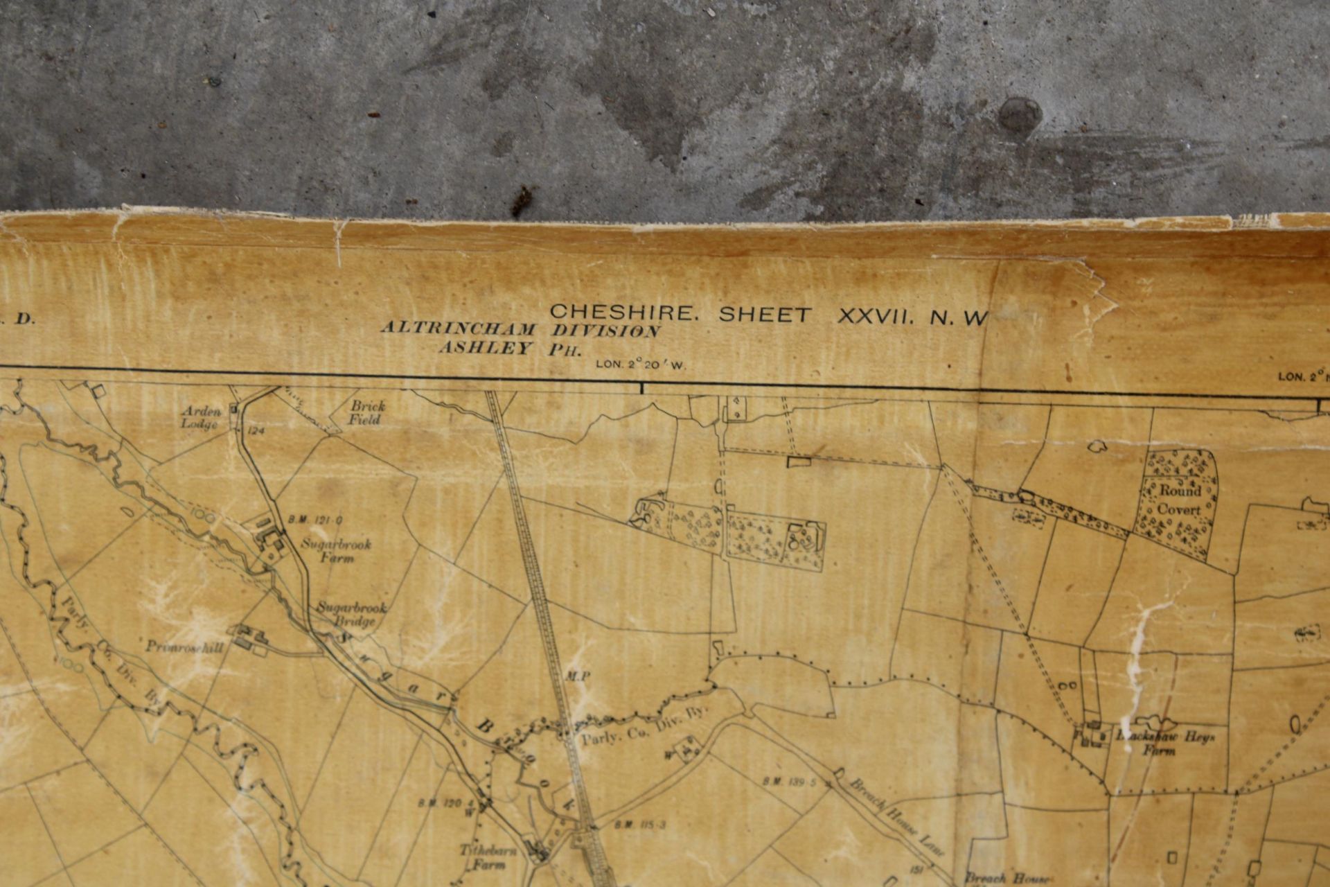A LARGE VINTAGE MAP OF CHESHIRE - Image 5 of 5