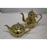 A SILVER PLATED TEA POT AND COFFEE POT