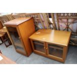 A RETRO TEAK SUTCLIFFE CABINET AND STAND