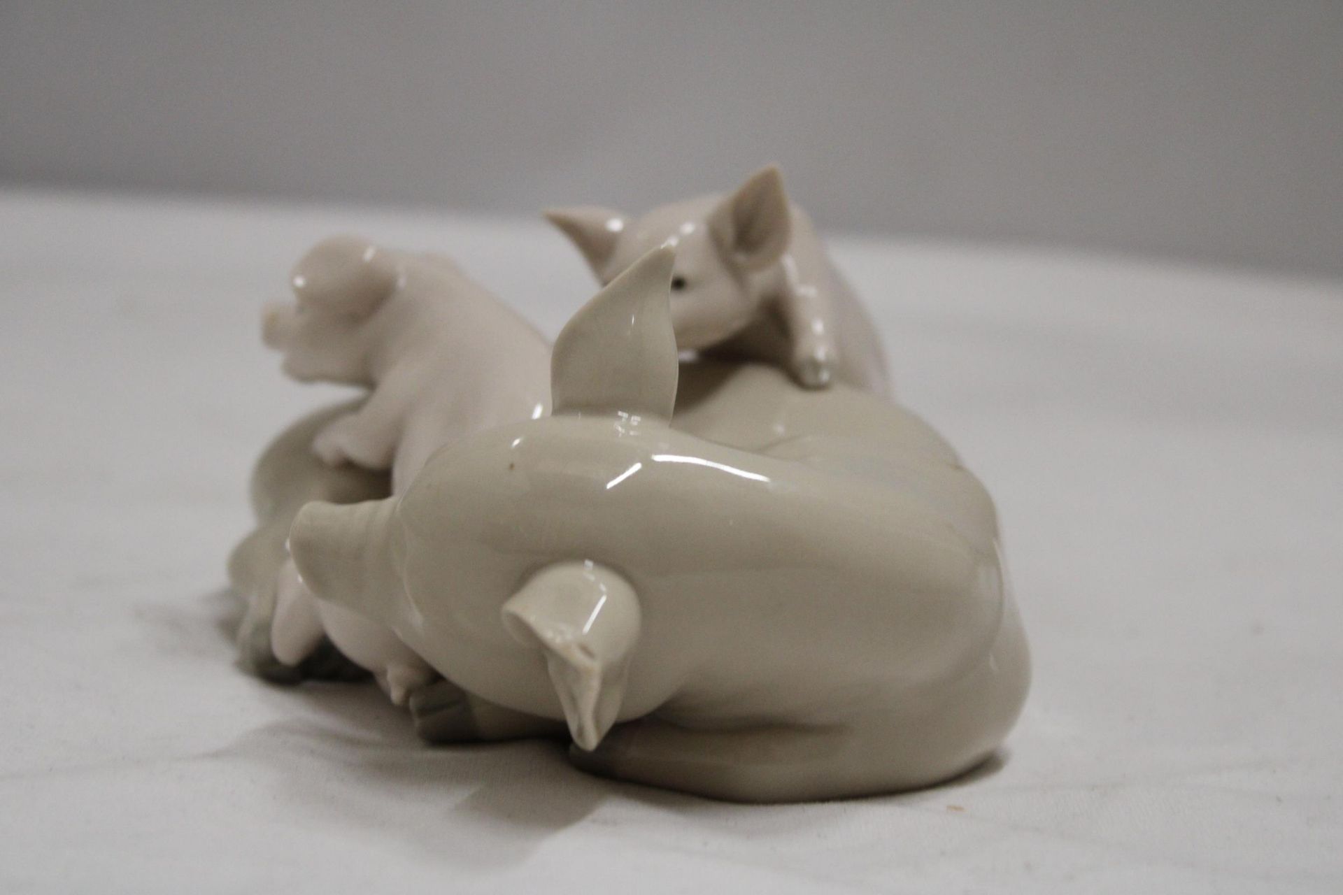 A LLADRO PLAYFUL PIGLETS FIGURE (A/F) - Image 3 of 6