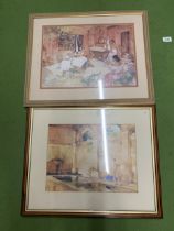 TWO SIR WILLIAM RUSSELL FLINT PRINTS, 'THE RED TERRACE, PROVENCE' AND ONE OTHER