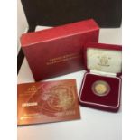 A 2003 GOLD PROOF HALF SOVEREIGN NO 03411 OF 10,000 IN A PRESENTATION BOX WITH CERTIFICATE OF