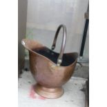 A VINTAGE COPPER COAL BUCKET